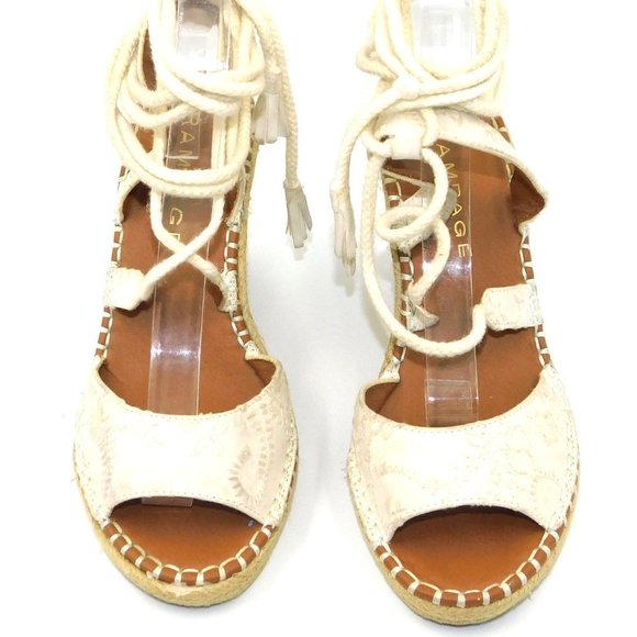 Rampage "Harriet" Ivory Espadrille Lace-Up Ankle Strap Sandals - Picture 7 of 12